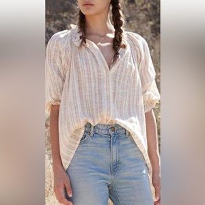 THE GREAT.  POEM SHIRT - SADDLE STRIPE size 0